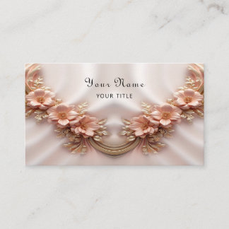 Elegante Orange Peach Floral Business Card Visitenkarte