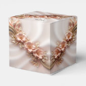 Elegante Orange Peach Floral Gevor Box Geschenkschachtel (Rückseite)