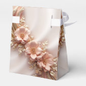 Elegante Orange Peach Floral Gevor Box Geschenkschachtel (Rückseite)
