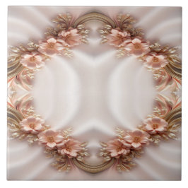 Elegante Orange Peach Floral Keramik Tile Fliese