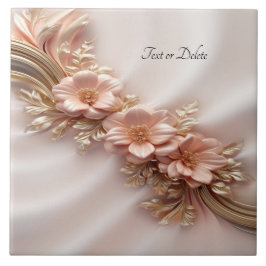 Elegante Orange Peach Floral Keramik Tile Fliese