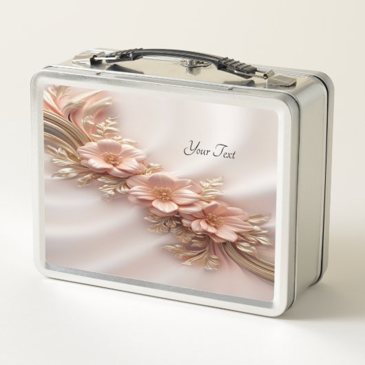 Elegante Orange Peach Floral Lunchbox (Rückseite)