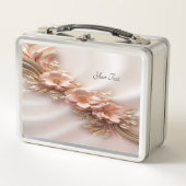 Elegante Orange Peach Floral Lunchbox (Vorderseite)