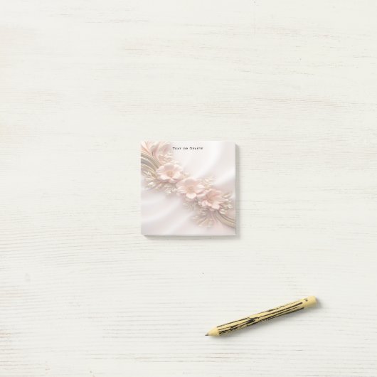 Elegante Orange Peach Floral Post it Notes Post-it Klebezettel (Auf Schreibtisch)