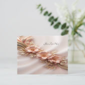 Elegante Orange Peach Floral Postkarte (Stehend Vorderseite)