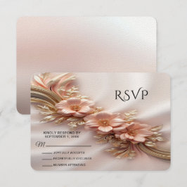 Elegante Orange Peach Floral RSVP Card Karte