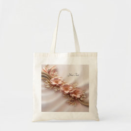 Elegante Orange Peach Floral Tote Bag Tragetasche