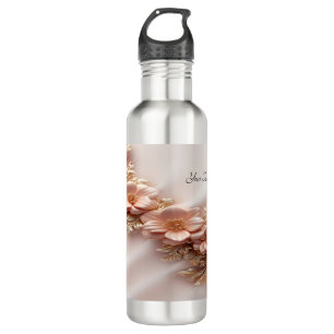 Elegante Orange Peach Floral Water Flasche Edelstahlflasche