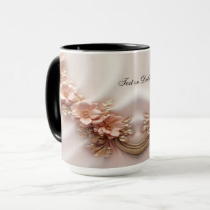 Elegante Orange-Pfirsich-Blumen-Tasse Tasse