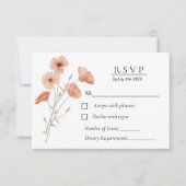 Elegante Orange Poppy Blume Botanische Hochzeit RSVP Karte (Vorderseite)