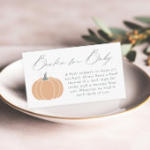 Elegante Orange Pumpkin Baby Shower Books for Baby Begleitkarte