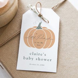 Elegante Orange Pumpkin Fall Baby Shower Gevor Geschenkanhänger