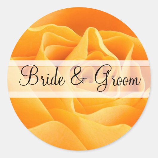 Elegante Orange Rose Wedding Stickers (Vorderseite)