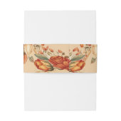 Elegante Orange Rustikale Rose Blumenhochzeit Einladungsbanderole (Rückseitenbeispiel)