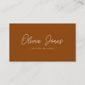 Elegante Orange Terracotta Branding Moderne Techni Visitenkarte (Vorderseite)