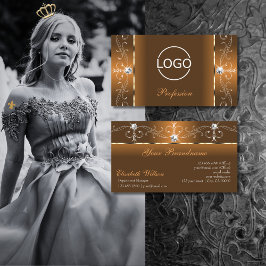 Elegante Orange und Brown Squiggled Jewels hinzufü Visitenkarte