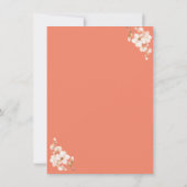 Elegante Orange- und Goldhochzeit Einladung (Rückseite)