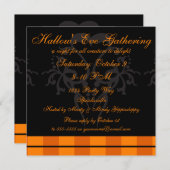 Elegante Orange- und Hallow-Eve-Ansammlung Einladung (Vorne/Hinten)