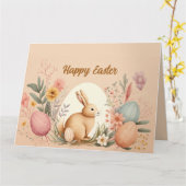 Elegante Orange- und Rosa Osterkarte Karte (Gelbe Blume)