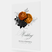 Elegante Orange und Schwarz-Gotische Hochzeit Will Acrylschild (Winkel)