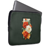 Elegante Orange- und weiße Blumenkunst Laptopschutzhülle (Vorne Rechts)