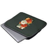 Elegante Orange- und weiße Blumenkunst Laptopschutzhülle (Vorne Knopf)