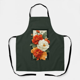 Elegante Orange- und weiße Blumenkunst   Schürze