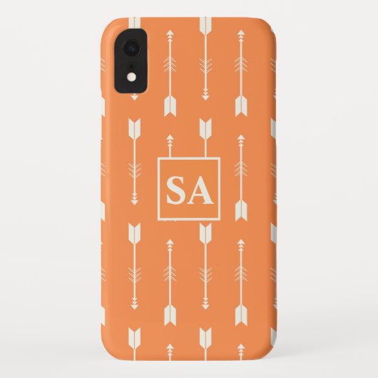 Elegante orange und weiße Pfeile Case-Mate iPhone Hülle (Rückseite)