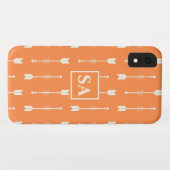 Elegante orange und weiße Pfeile Case-Mate iPhone Hülle (Rückseite (Horizontal))