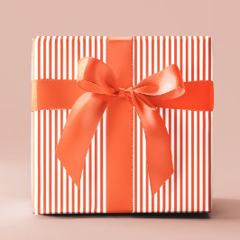 Elegante, orange und weiße Streifen Geschenkpapier
