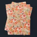 Elegante Orange Watercolor Geschenkpapier Set<br><div class="desc">Eine Collage aus eleganten,  orangefarbenen Blume und eleganten Blätter prägen diese Blätter des Packpapiers. PASSENDE Artikel in unserem Geschäft.</div>