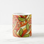 Elegante, orange weiße Blume und wirbeln Kaffeetasse (Mittel)