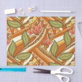 Elegante, orange weiße Blume und wirbeln Seidenpapier (Handwerk)