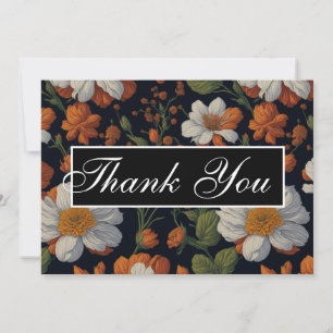 Elegante, orange weiße Retro-Blume Einladung