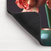 Elegante Orange White Amaryllis Blume Mousepad (Ecke)