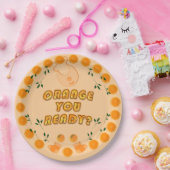 Elegante Orange You Ready Trendy Citrus Baby Dusch Pappteller (Party)