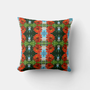 Elegante Orangefarbene Blume Kissen