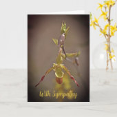 Elegante orangefarbene Blume mit Beileid Karte (Gelbe Blume)