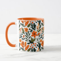Elegante orangefarbene Blumen Frühlings-Botanik-Mu
