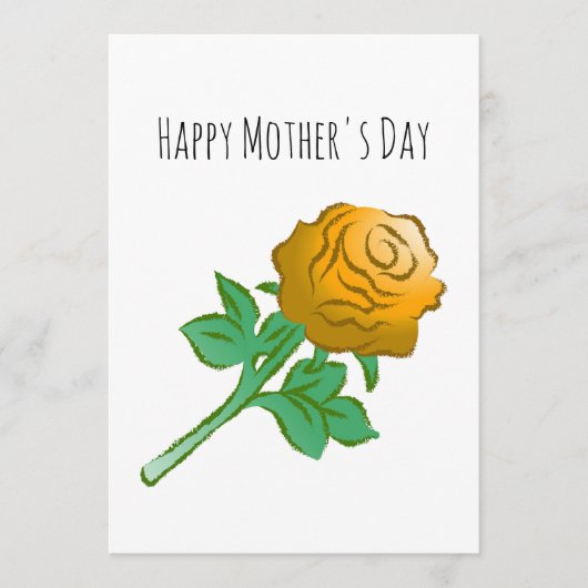 Elegante Orangefarbene Rose Karte (Vorderseite)