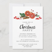 Elegante Orangefarbene Scheiben und Zimt Weihnacht Einladung (Vorderseite)