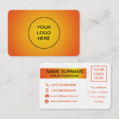 elegante orangefarbene Visitenkarte (Vorne/Hinten)