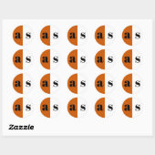 Elegante Orangen-Monogramm-Umschlag Aufkleber (Blatt)