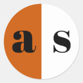 Elegante Orangen-Monogramm-Umschlag Aufkleber (Vorderseite)