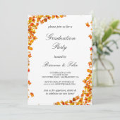 Elegante Orangen- und Gelbblütenschüler Einladung (Stehend Vorderseite)