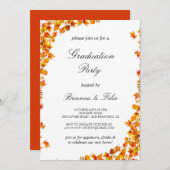 Elegante Orangen- und Gelbblütenschüler Einladung (Vorne/Hinten)