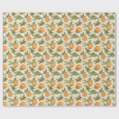Elegante Orangen- und Weihnachtsbaumzweige Geschenkpapier (Flach)