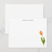 Elegante Orangentulpe-Blume Mitteilungskarte (Vorne/Hinten)