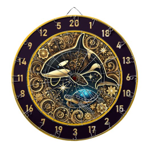Elegante Orca Turtle Dartboard Dekoration Dartscheibe (vorne)
