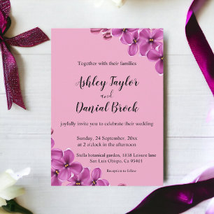 Elegante Orchid Blume Dusty Rose Blumenzehen Einladung